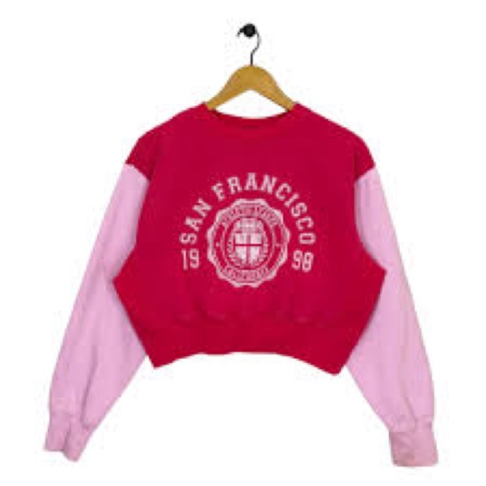 LA Hearts Cropped Colorblock San Francisco Crewneck Size S